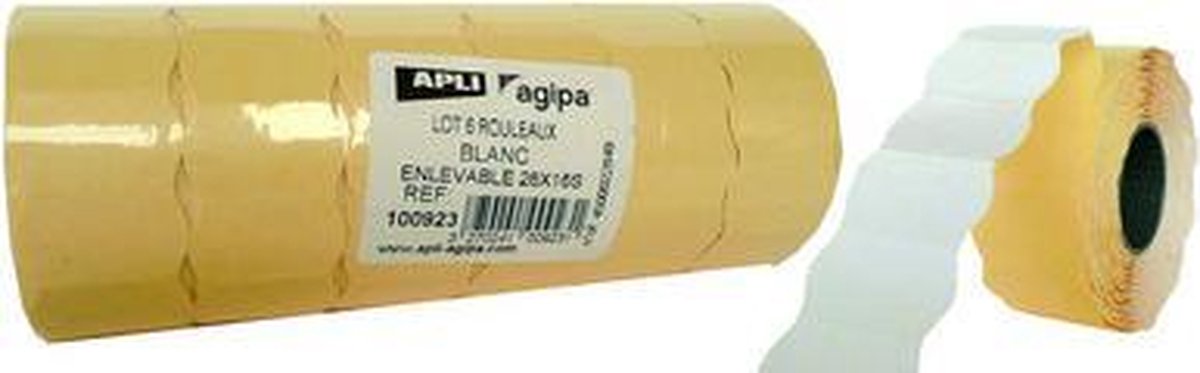 agipa-etiketten voor prijspistolen, 26 x 12 mm, wit