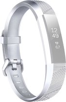 By Qubix - Fitbit Alta Siliconen Bandje (Large) - Zilver - Fitbit alta bandjes