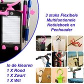 3 stuks Flexibele Multifuntionele Notitieboek en Penhouder