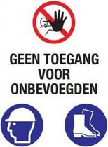Geen toegang voor onbevoegden sticker 500 x 350 mm