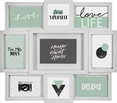 Decopatent® Collage de cadre photo pour 9 photos de 15x10 & 10x15 & 10x10 Cm - Cadres photo photo - Cadre photo avec 9 cadres photo -48,5x2x42,5