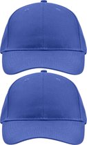 2x stuks 6-panel baseball kobalt blauwe caps