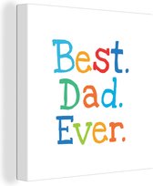 Citations de peinture sur toile - Best papa de tous les temps - Proverbes - Papa - 20x20 cm - Décoration murale