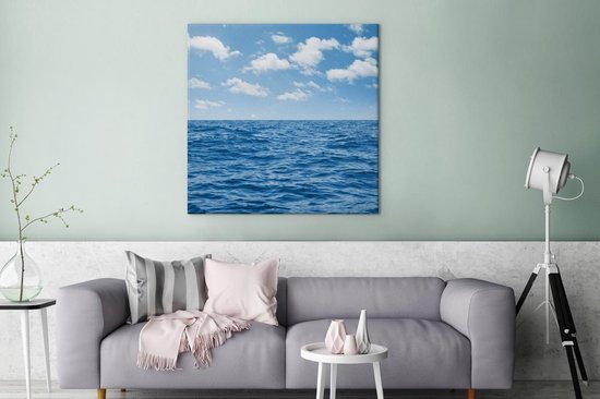 Tableau sur toile Mer - Nuages ​​- Blauw - 90x90 cm - Décoration murale
