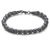 Twice As Nice Armband in edelstaal, doodskoppen  21 cm