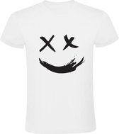 Smiley Paint Heren t-shirt | lach | graffiti | clown | grappig | cadeau | Wit