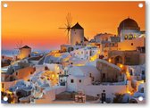 Oia bij zonsondergang, Santorini Griekenland - Tuinposter 70x50 - Wanddecoratie - Besteposter