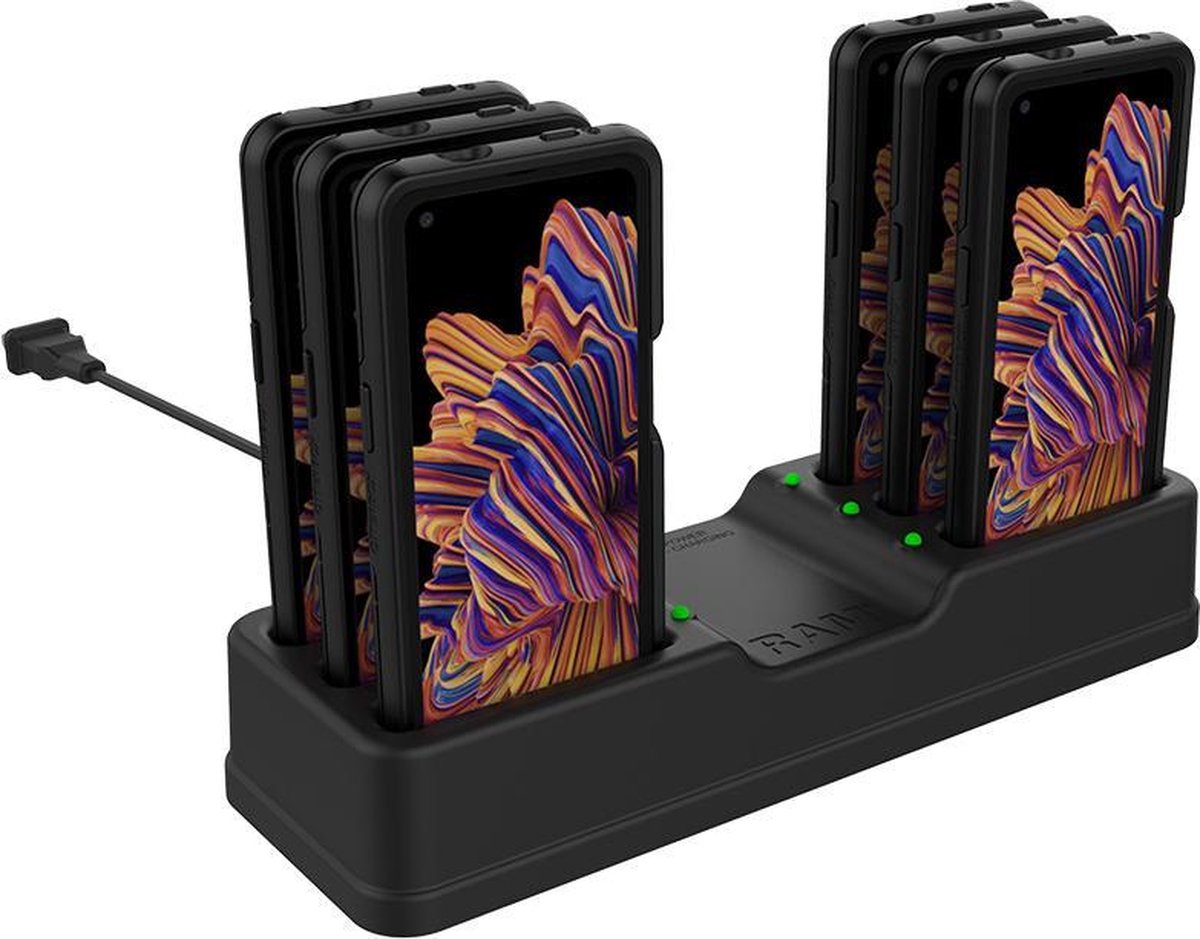 RAM 6-Port Charging Dock voor Samsung XCover Pro met OtterBox uniVERSE / XCover 5 met RAM Case