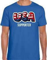 Blauw usa fan t-shirt voor heren - usa supporter - Amerika supporter - EK/ WK shirt / outfit 2XL