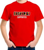 Rood Belgium fan t-shirt voor kinderen - Belgium supporter - Belgie supporter - EK/ WK shirt / outfit 122/128