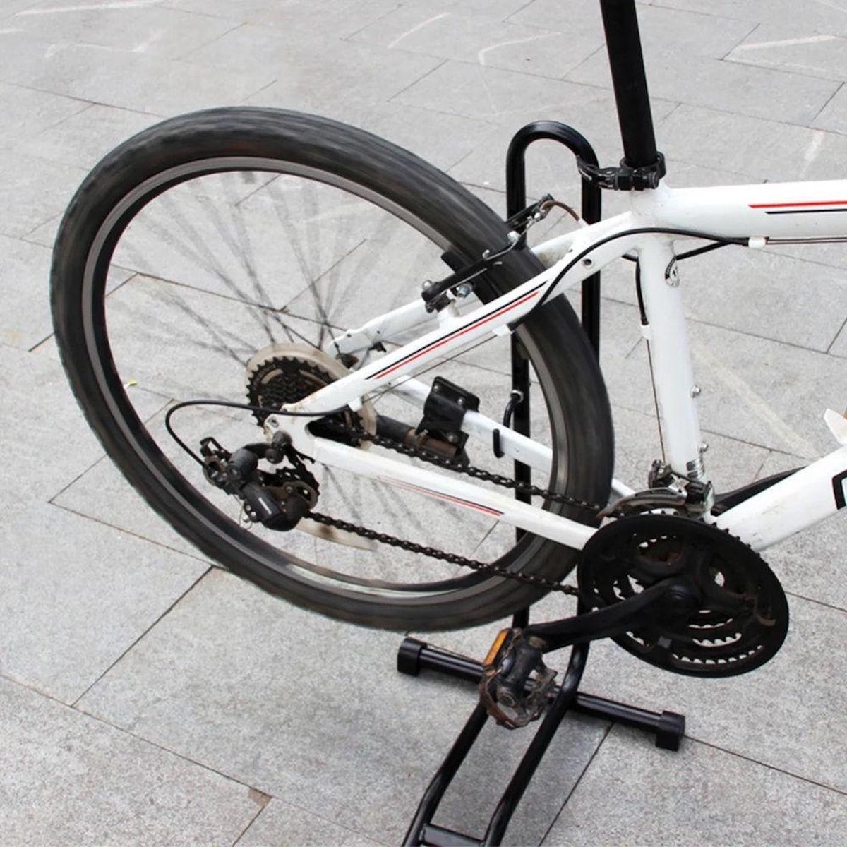 Fietsrek om Fiets Horizontaal te stallen - Fietsstaander Standaard - Fietsrek voor 1 Fiets - Voor Racefiets MTB E-bike – foto 5