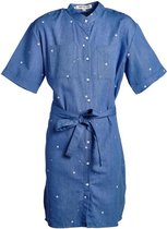 Meisjes jurk denim met sterren print | Maat 116/ 6Y