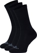 NOMAD® 3 Pack Sokken Maat 39-42 | Polyester Wandelsokken Crew 3-pack Zwart | Naadloos | Dames & Heren | Comfortabel & Dempend