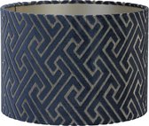 Light & Living Cilinder Lampenkap Maze - Blauw - Ø40x30cm - voor Tafellampen, Staande lamp, Hanglampen