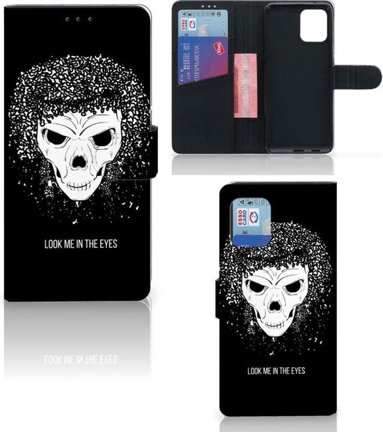 PU Cuir Premium Flip Case pour OPPO Find X3 Pro Coque Téléphone Crâne Cheveux