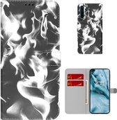 Voor OnePlus Nord Cloud Fog Pattern Horizontal Flip Leather Case met houder en kaartsleuf en portemonnee (zwart)