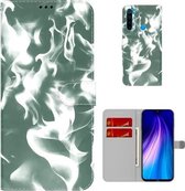 Voor Xiaomi Redmi Note 8 Cloud Fog Pattern Horizontal Flip Leather Case met houder & kaartsleuf & portemonnee (donkergroen)