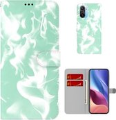 Voor Xiaomi Redmi K40 / K40 Pro / Poco F3 Cloud Fog Pattern Horizontal Flip Leather Case met houder & kaartsleuf & portemonnee (mintgroen)