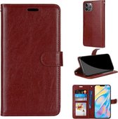 Pure kleur horizontaal Flip PU lederen tas met houder & kaartsleuven & portemonnee & fotolijst voor iPhone 12 Pro Max (bruin)