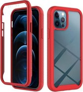 Starry Sky Solid Color-serie schokbestendige pc + TPU-hoes met PET-folie voor iPhone 12/12 Pro (rood)