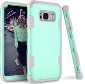 Voor Samsung Galaxy S8 contrastkleur siliconen + pc schokbestendig hoesje (mintgroen + grijs)