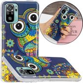 Voor Geschikt voor Xiaomi Redmi Note 10 4G Luminous TPU-beschermhoes (Blue Owl)