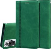 Voor Geschikt voor Xiaomi Redmi Note 10 Pro Frosted Business Magnetische Horizontale Flip PU lederen tas met houder & kaartsleuf & lanyard (groen)