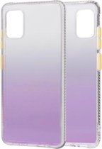 Voor Samsung Galaxy A71 5G gradiënt schokbestendig TPU + acryl hoesje met afneembare knoppen (paars)