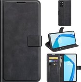Voor OnePlus 9R Retro Kalfspatroon Gesp Horizontaal Leren Flip Hoesje met Houder & Kaartsleuven & Portemonnee (Zwart)