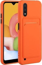 Voor Samsung Galaxy A01 kaartsleuf ontwerp schokbestendig TPU beschermhoes (oranje)