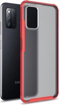 Voor Samsung Galaxy F52 5G Vierhoekige schokbestendige TPU + pc-beschermhoes (rood)