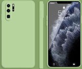 Voor Huawei P30 Pro effen kleur imitatie vloeibare siliconen rechte rand valbestendige volledige dekking beschermhoes (matcha groen)