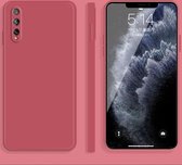Voor Huawei Enjoy 10s Effen Kleur Imitatie Vloeibare Siliconen Rechte Rand Valbestendige Volledige Dekking Beschermhoes (Rood)