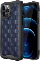 3D reliëf PU + pc + TPU skidproof schokbestendig hoesje voor iPhone 12/12 Pro (blauw)