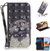 Voor Xiaomi Redmi Note 10 Pro 3D Geschilderd Patroon Magnetische Aantrekkelijkheid Horizontale Flip Leren Case met Houder & Kaartsleuf & Portemonnee & Lanyard (Embrace Cat)