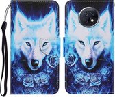 Voor Xiaomi Redmi Note 9T Gekleurde Tekening Patroon Horizontale Flip PU Lederen Case met Houder & Kaartsleuven & Portemonnee & Lanyard (Rose Wolf)