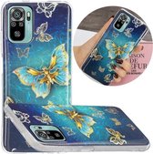 Voor Xiaomi Redmi Note 10 4G Galvaniseren TPU beschermhoes (vlinders)