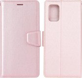 Voor Xiaomi Mi 10 Lite 5G Zijden Textuur Horizontale Flip Leren Case met Houder & Kaartsleuven & Portemonnee & Fotolijst (Rose Goud)