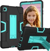 Voor Samsung Galaxy Tab A7 10.4 (2020) Contrastkleur Robot Schokbestendig siliconen + pc-beschermhoes met houder (zwart + mintgroen)