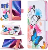 Voor Xiaomi Mi 11i / Poco F3 / Redmi K40 Gekleurde Tekening Patroon Horizontale Flip Leren Case met Houder & Kaartsleuven & Portemonnee (Vlinders)