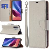 Voor Xiaomi Mi 11i / Poco F3 / Redmi K40 / K40 Pro Litchi Textuur Pure Kleur Horizontale Flip Leren Case met Houder & Kaartsleuven & Portemonnee & Lanyard (Grijs)