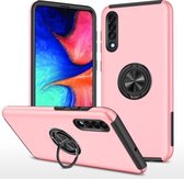 Voor Samsung Galaxy A30s / A50s / A50 PC + TPU schokbestendige magnetische beschermhoes met onzichtbare ringhouder (roségoud)