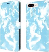 Cloud Fog Pattern Horizontale Flip lederen hoes met houder & kaartsleuf & portemonnee voor iPhone 8 Plus & 7 Plus (hemelsblauw)