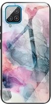 Voor Samsung Galaxy A12 5G Abstract Marble Pattern Glass beschermhoes (Abstract Multicolor)