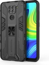 Voor Xiaomi Redmi Note 9 Supersonic PC + TPU schokbestendige beschermhoes met houder (zwart)