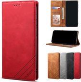 Voor Samsung Galaxy A41 GUSSIM GS-001 Business Style Horizontale Flip Skin Feel PU lederen tas met houder & kaartsleuven & portemonnee & fotolijst (rood)