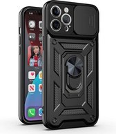 Sliding Camera Cover Design TPU + PC beschermhoes voor iPhone 12 Pro (zwart)