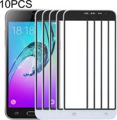 10 STKS Front Screen Outer Glas Lens voor Samsung Galaxy J3 (2016) / J320FN / J320F / J320G / J320M / J320A / J320V / J320P (Wit)