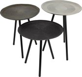 Lux - Bijzettafel - metaal - 41x41x50- rond-  set van 3 -