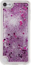 GadgetBay Glitter hoesje iPod Touch 5 6 7 TPU paars bewegend doorzichtig